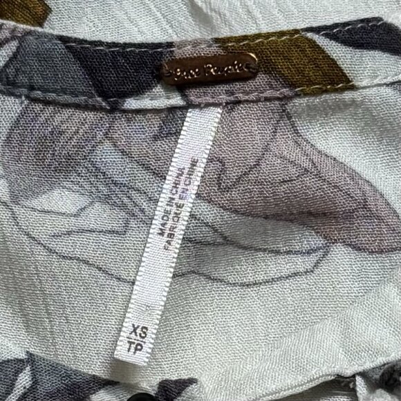 Free People Tree Swing Mini Dress Tunic Top Floral Cottagecore Fairy Ethereal XS - Picture 8 of 11